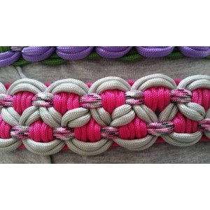 DOUBLE KBK RIEM - ROZE/GRIJS DOUBLE KBK RIEM - ROZE/GRIJS